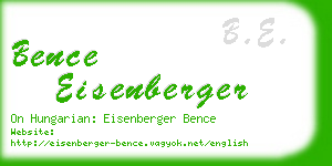 bence eisenberger business card